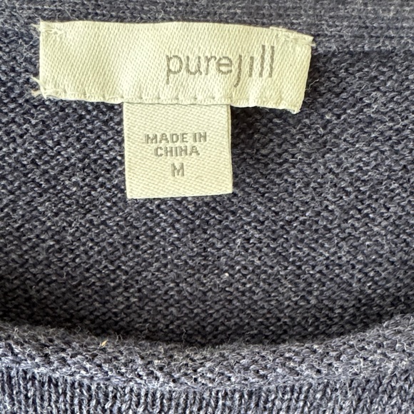 Pure Jill Navy Blue Long Sleeve Sweater - Picture 3 of 7